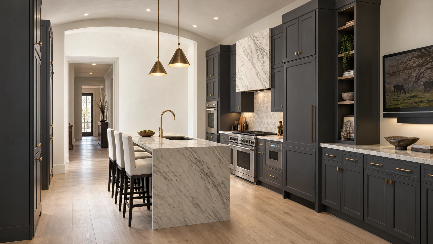 Proposed charcoal-cabinet kitchen