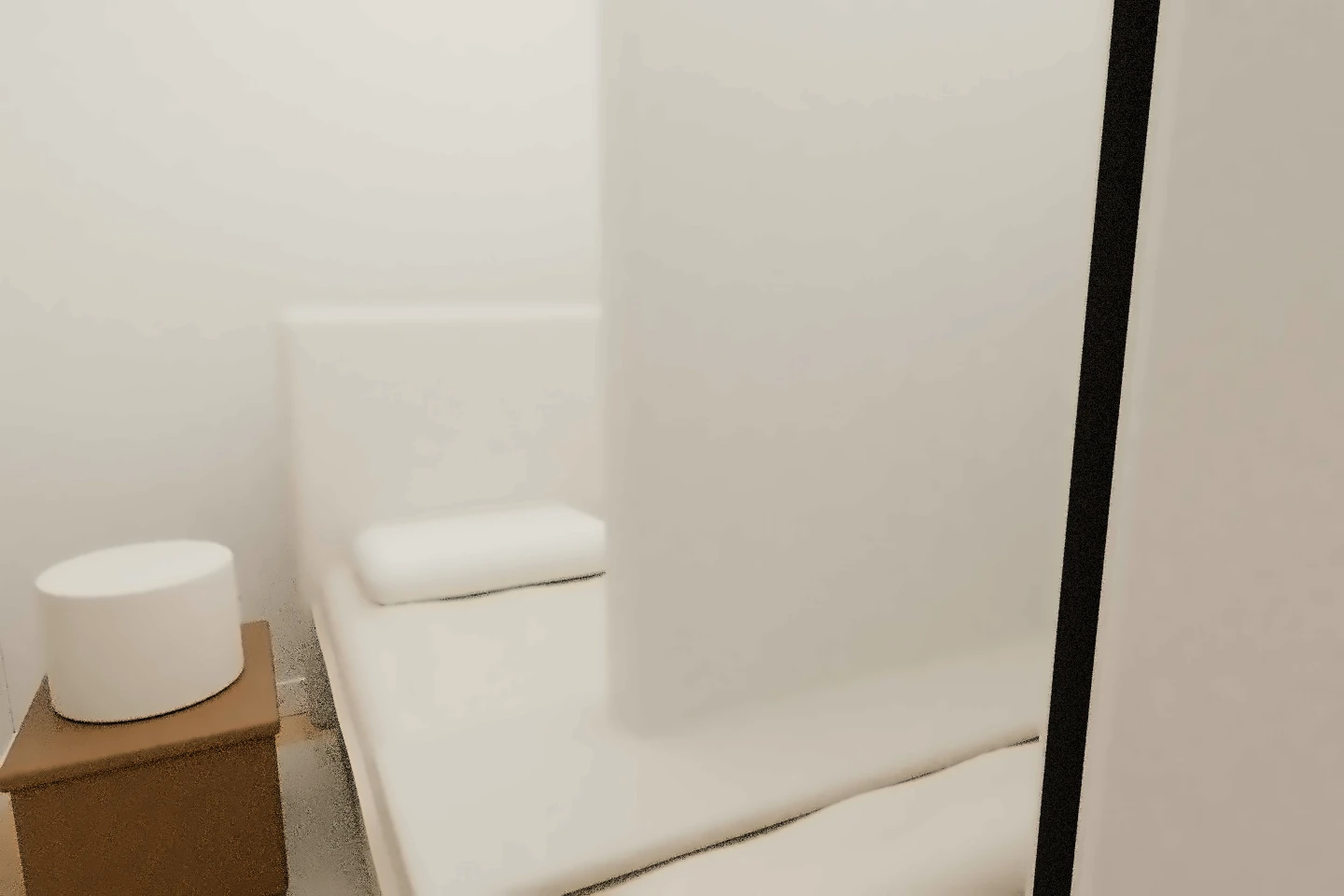 A furnished view of the compact middle bedroom, retaining its actual model boundaries, side-window location and west-side closet zone. Materials and staging are illustrative; no walls or openings were moved to enlarge the room.